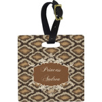 Snake Skin Plastic Luggage Tag - Square w/ Name or Text