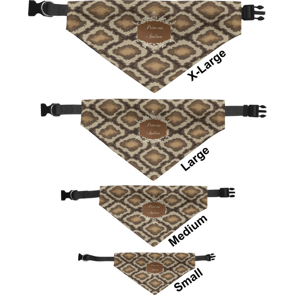 Snake Skin Pet Bandana Sizes