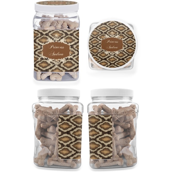 Snake Skin Pet Treat Jar - Multiple Angles