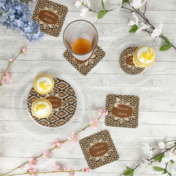 Snake Skin Plastic Party Appetizer & Dessert Plates - In Context