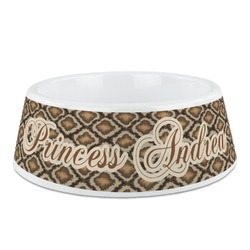 Snake Skin Plastic Dog Bowl (Personalized)
