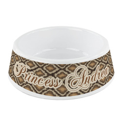 Snake Skin Plastic Dog Bowl - Small (Personalized)