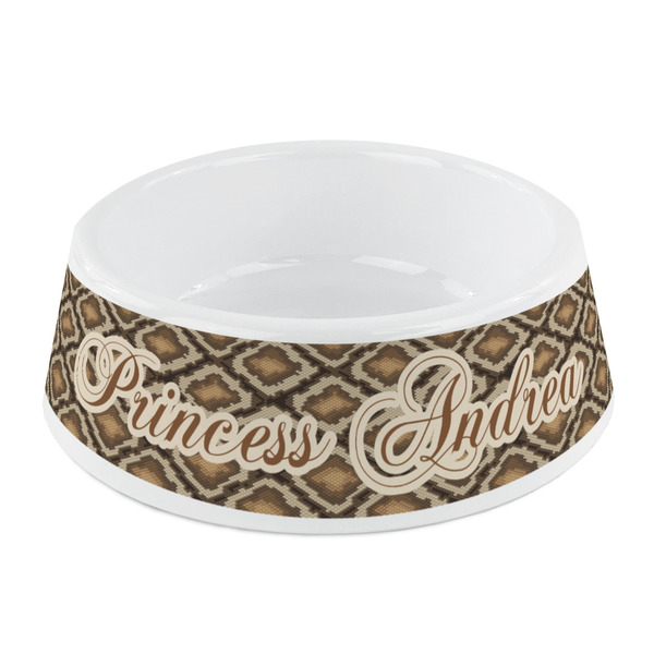 Custom Snake Skin Plastic Dog Bowl - Small (Personalized)