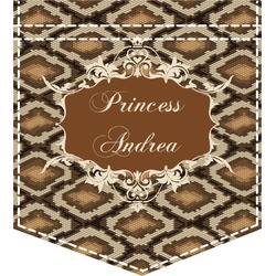Snake Skin Iron On Faux Pocket (Personalized)