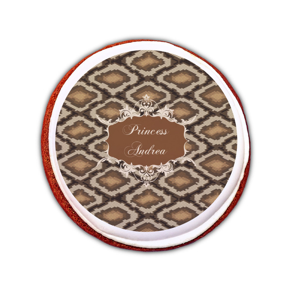 Snake Skin Printed Icing Circle - Small - On Cookie