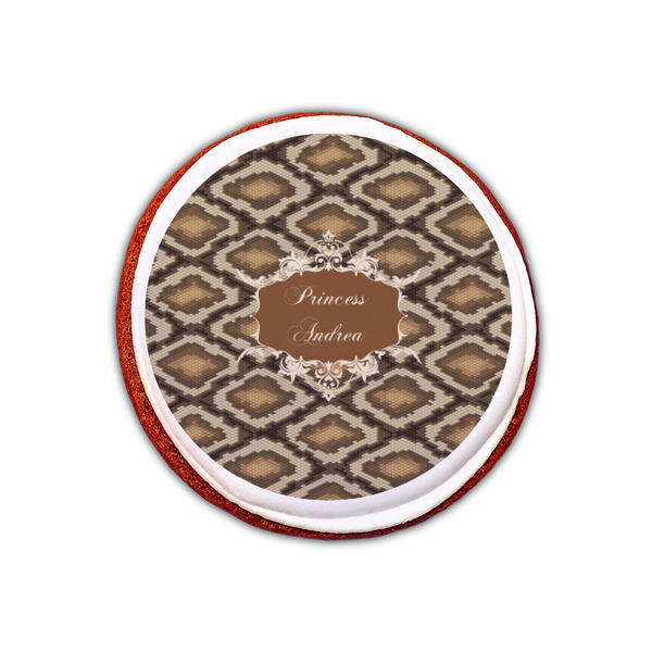 Snake Skin Printed Icing Circle - XSmall - On Cookie