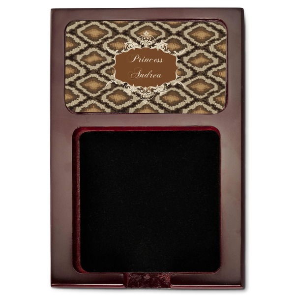 Snake Skin Red Mahogany Sticky Note Holder - Flat