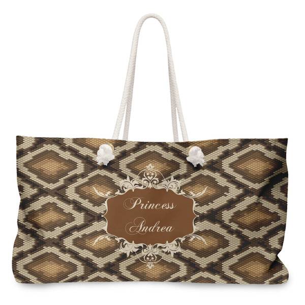 Custom Snake Skin Large Tote Bag with Rope Handles (Personalized)