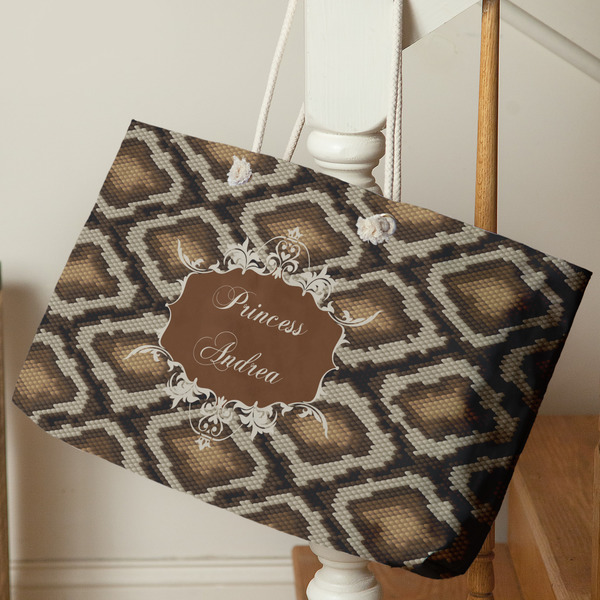 Snake Skin Large Rope Tote - Life Style