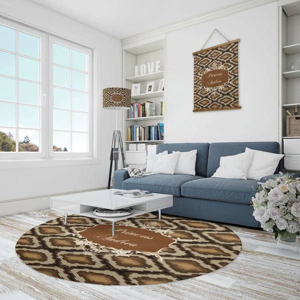 Snake Skin Round Area Rug - IN CONTEXT