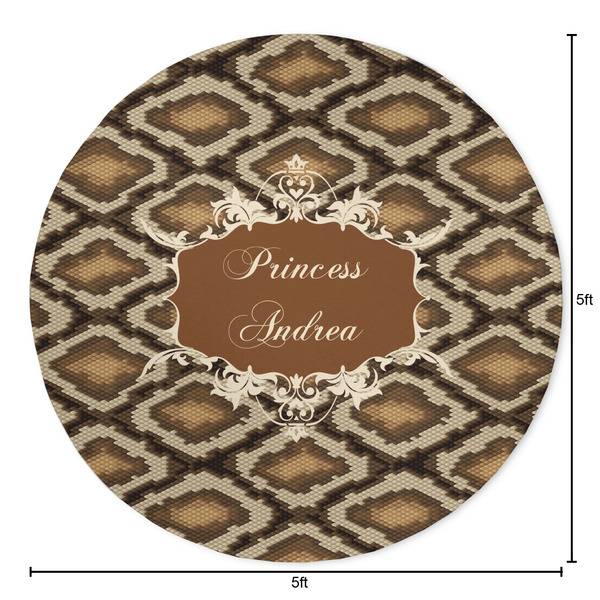 Snake Skin Round Area Rug - Size