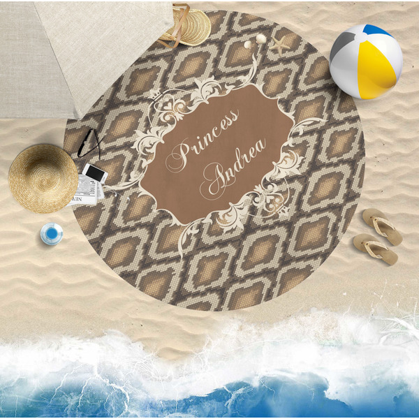 Snake Skin Round Beach Towel Lifestyle
