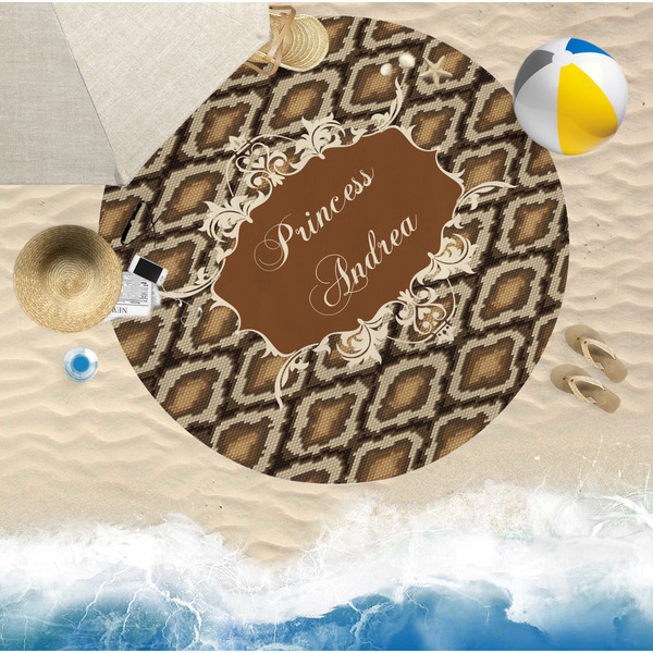 Snake Skin Round Beach Towel Lifestyle