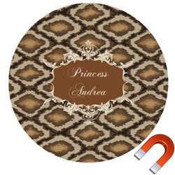 Snake Skin Round Car Magnet - 6" (Personalized)