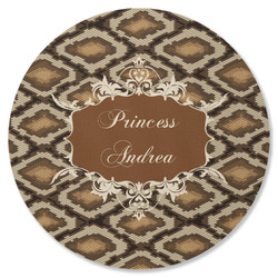 Snake Skin Round Rubber Backed Coaster (Personalized)