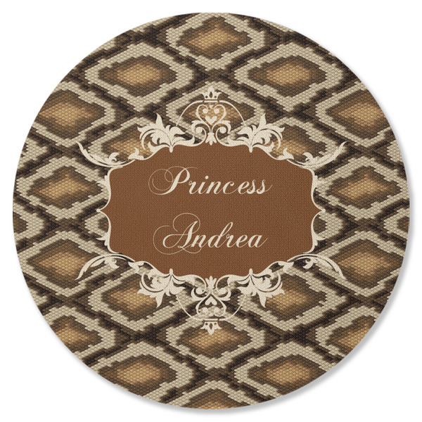 Custom Snake Skin Round Rubber Backed Coaster (Personalized)