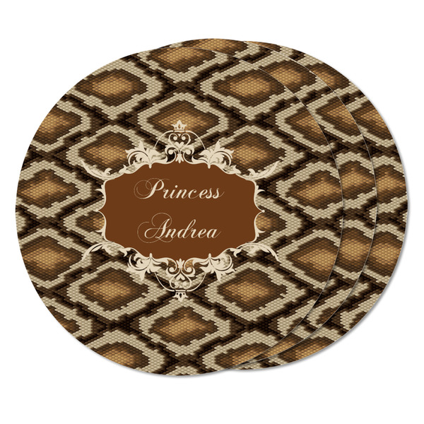 Snake Skin Round Fridge Magnet - THREE
