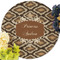 Snake Skin Round Linen Placemats - Front (w flowers)