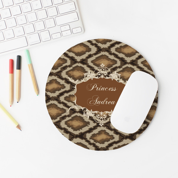 Snake Skin Round Mousepad - LIFESTYLE 2