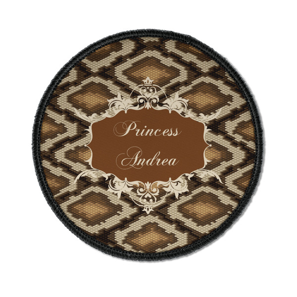 Custom Snake Skin Iron On Round Patch w/ Name or Text