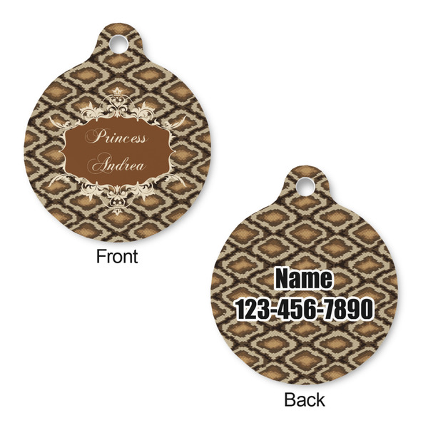 Snake Skin Round Pet ID Tag - Large - Approval