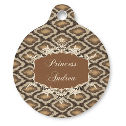 Snake Skin Round Pet ID Tag (Personalized)