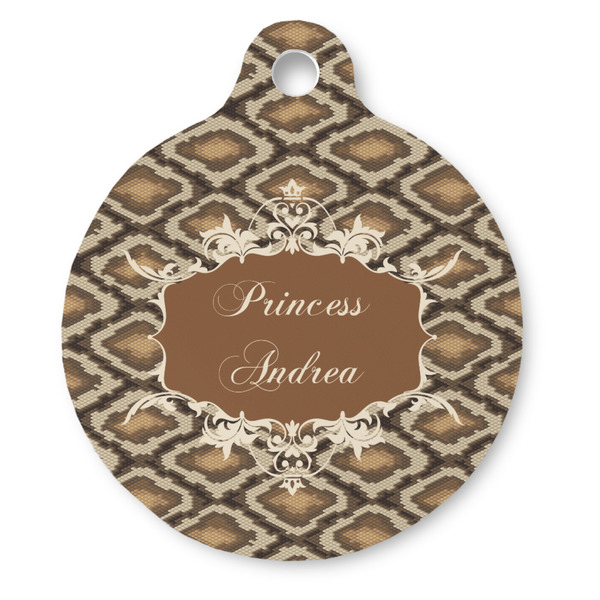 Custom Snake Skin Round Pet ID Tag (Personalized)