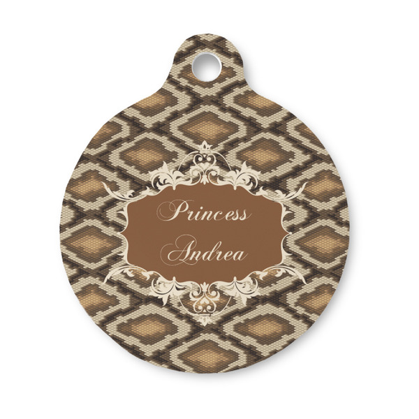 Custom Snake Skin Round Pet ID Tag - Small (Personalized)