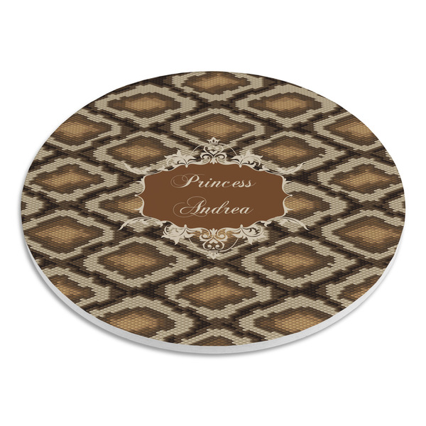 Snake Skin Round Stone Trivet - Angle View