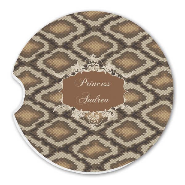 Custom Snake Skin Sandstone Car Coaster - Single (Personalized)