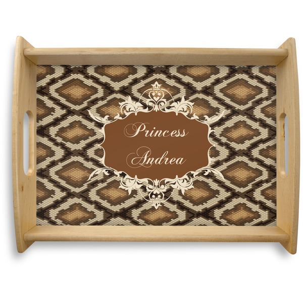 Custom Snake Skin Natural Wooden Tray - Large (Personalized)
