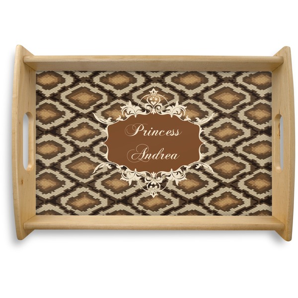 Custom Snake Skin Natural Wooden Tray - Small (Personalized)