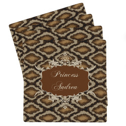 Snake Skin Absorbent Stone Coasters - Set of 4 (Personalized)