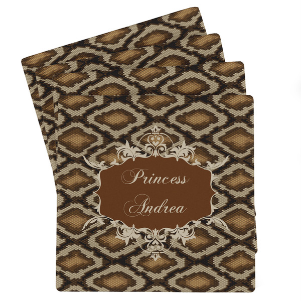 Custom Snake Skin Absorbent Stone Coasters - Set of 4 (Personalized)