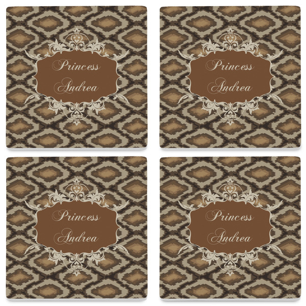 Snake Skin Set of 4 Sandstone Coasters - See All 4 View