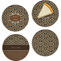 Snake Skin Set of 4 Glass Appetizer / Dessert Plate 8" (Personalized)