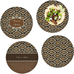 Snake Skin Set of 4 Glass Lunch / Dinner Plate 10" (Personalized)
