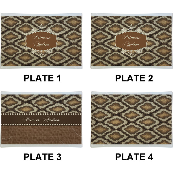 Snake Skin Set of Rectangular Appetizer / Dessert Plates (Approval)