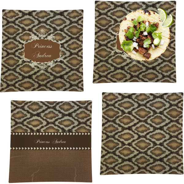 Snake Skin Set of Square Dinner Plates