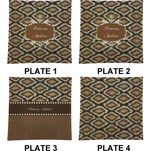 Snake Skin Set of Square Dinner Plates (Approval)