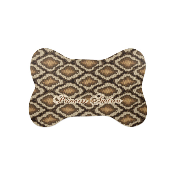 Custom Snake Skin Bone Shaped Dog Food Mat (Small) (Personalized)