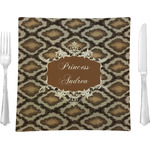 Snake Skin 9.5" Glass Square Lunch / Dinner Plate- Single or Set of 4 (Personalized)