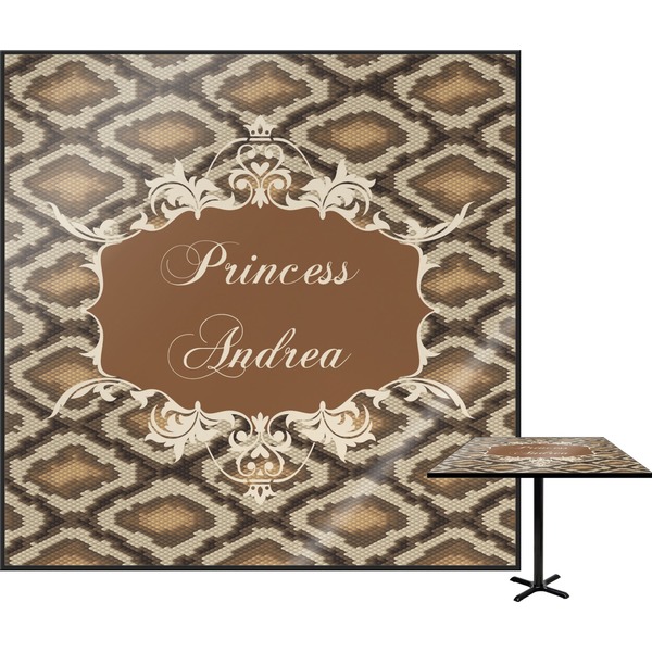 Custom Snake Skin Square Table Top - 30" (Personalized)