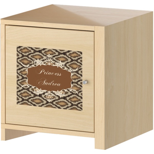 Snake Skin Square Wall Decal on Wooden Cabinet