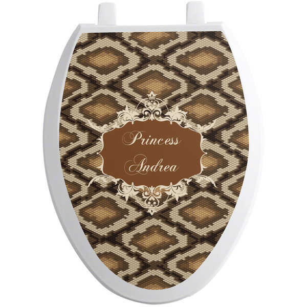 Custom Snake Skin Toilet Seat Decal - Elongated (Personalized)