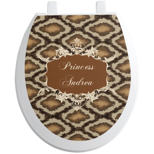 Custom Snake Skin Toilet Seat Decal - Round (Personalized)