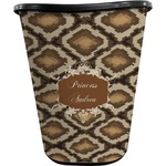 Snake Skin Waste Basket - Double Sided (Black) (Personalized)