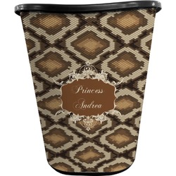 Snake Skin Waste Basket - Single Sided (Black) (Personalized)