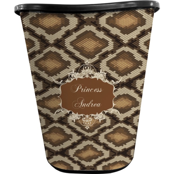 Snake Skin Trash Can Black