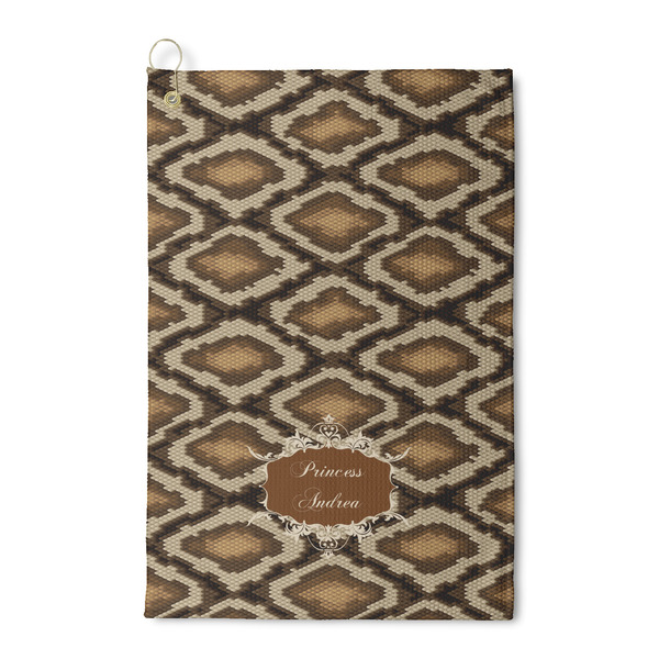 Custom Snake Skin Waffle Weave Golf Towel (Personalized)